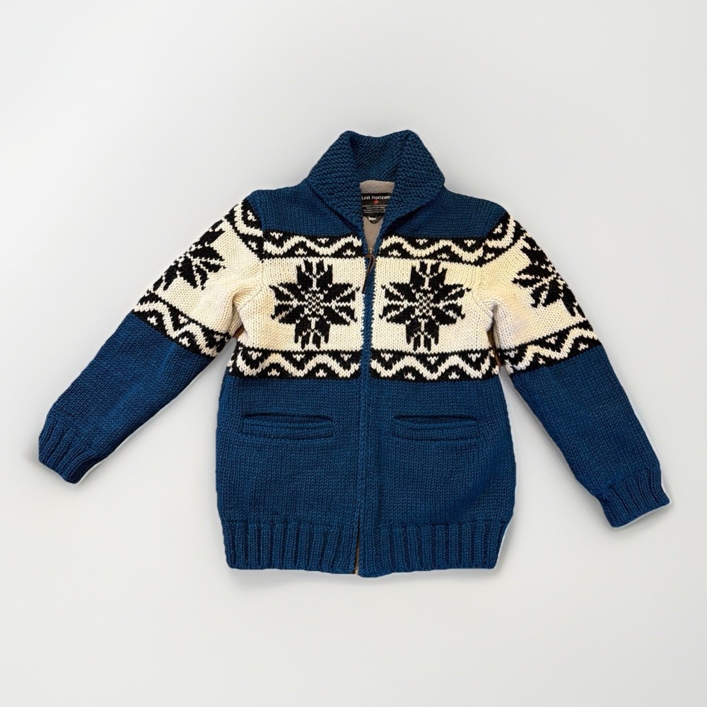 Sundance Lost Horizons XXS/P Blue Jorunn Nordic Cardigan Cowichan Sweater Jacket